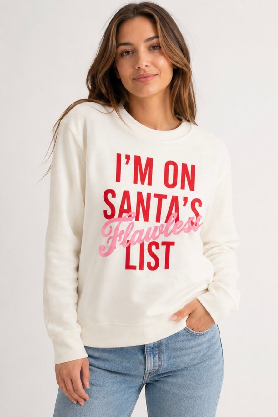 Better Together Santa’s Flawless List Christmas Sweatshirt NWT Small
